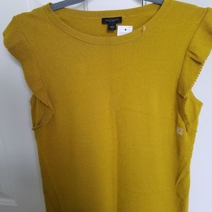 NWT Green Gold Sweater Top Ann Taylor Factory S